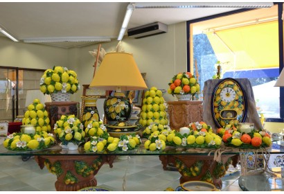 Composizione da Tavolo Ovale Limoni e Fiori