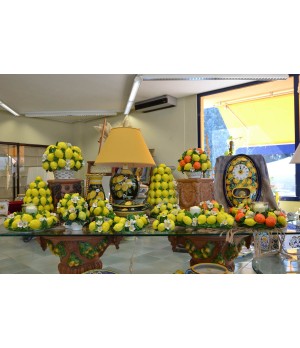 Composizione da Tavolo Ovale Limoni e Fiori