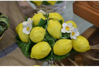 Composizione da Tavolo Ovale Limoni e Fiori