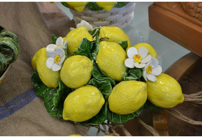 Composizione da Tavolo Ovale Limoni e Fiori