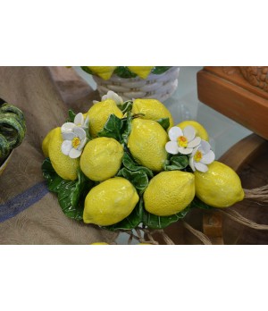 Composizione da Tavolo Ovale Limoni e Fiori