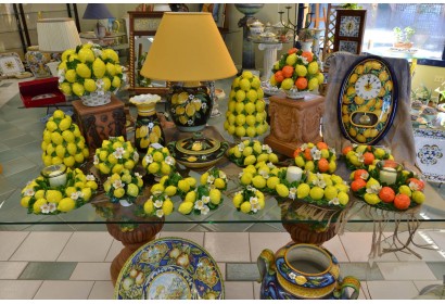 Composizione da Tavolo Tonda Arance, Limoni e Fiori