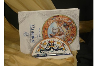 Porta sale ceramica maiolica Deruta raffaellesco