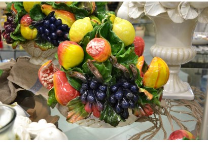 Cesto Ovale Uva e Frutta Assortita