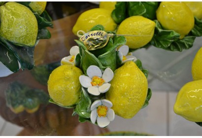 Porta Candela Tondo Limoni e FIori