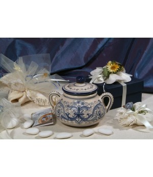 Sugar Bowl Big with Handles Ricco Deruta Blue