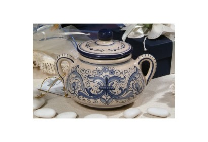 Sugar Bowl Big with Handles Ricco Deruta Blue