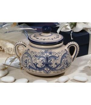 Sugar Bowl Big with Handles Ricco Deruta Blue