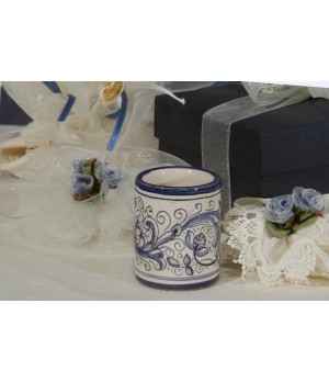 Toothpick Holder Cylindrical Ricco Deruta Blue