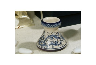 Toothpick Holder Candle Flared Ricco Deruta Blue