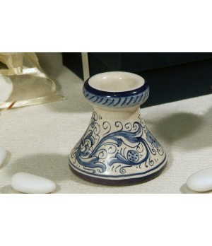 Toothpick Holder Candle Flared Ricco Deruta Blue