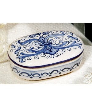 Small Box Oval Ricco Deruta Blue