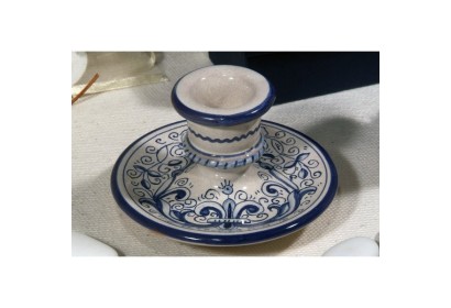 Candlestick with Saucer Luxury Ricco Deruta Blue