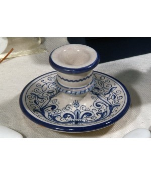 Candlestick with Saucer Luxury Ricco Deruta Blue