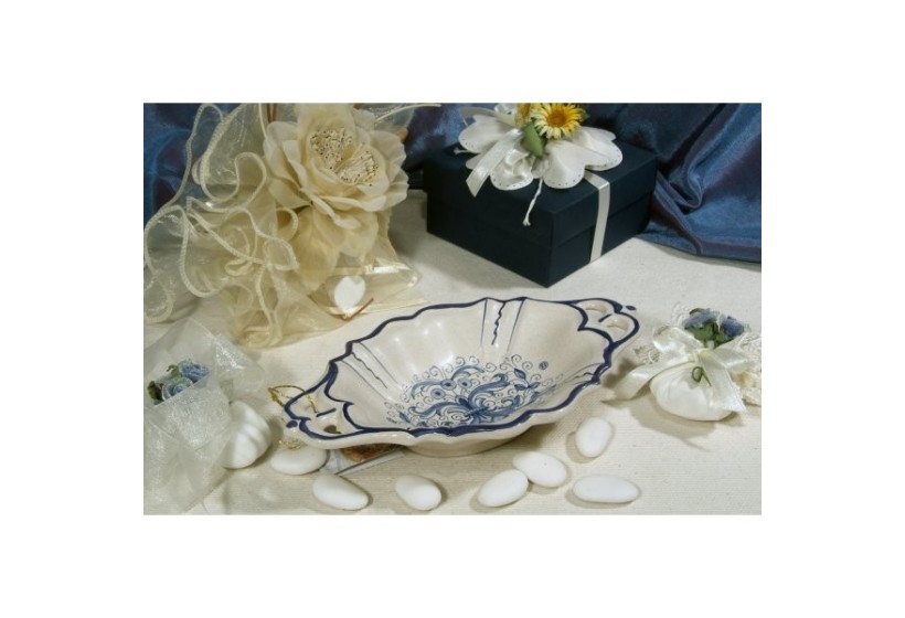 Small Bowl Oval SIM with Handles Ricco Deruta Blue