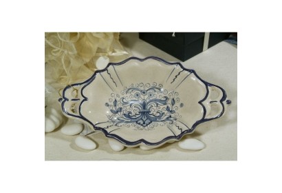 Small Bowl Oval SIM with Handles Ricco Deruta Blue