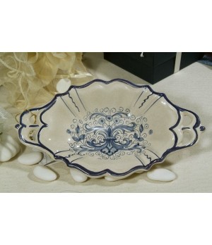 Small Bowl Oval SIM with Handles Ricco Deruta Blue