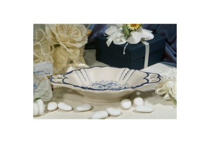 Small Bowl Oval SIM with Handles Ricco Deruta Blue