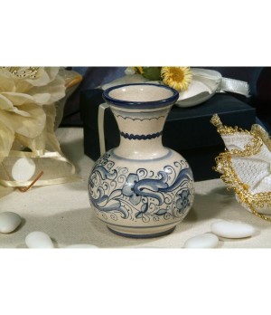 Small Vase Potbellied Ricco Deruta Blue