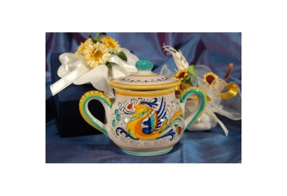 Sugar Bowl Potbellied with Handles Raffaellesco