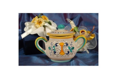 Sugar Bowl Potbellied with Handles Raffaellesco