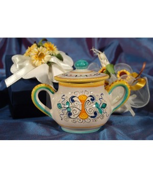 Sugar Bowl Potbellied with Handles Raffaellesco