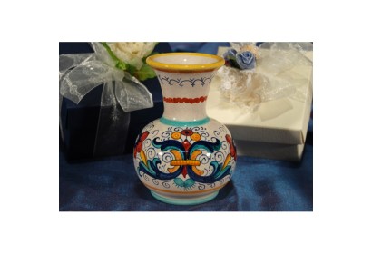 Small Vase Potbellied Ricco Deruta Colors