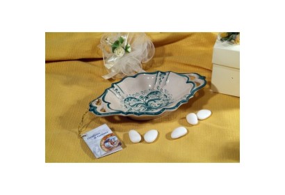 Small Bowl Oval SIM with Handles Ricco Deruta Green