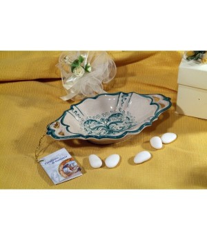 Small Bowl Oval SIM with Handles Ricco Deruta Green