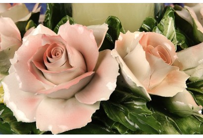 Centerpiece Candleholder Round Pink Roses