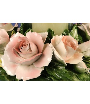 Centerpiece Candleholder Round Pink Roses