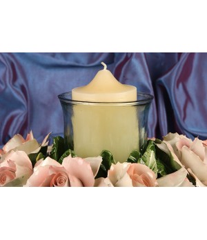 Centerpiece Candleholder Round Pink Roses