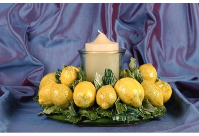 Centerpiece Round Candleholder Lemons