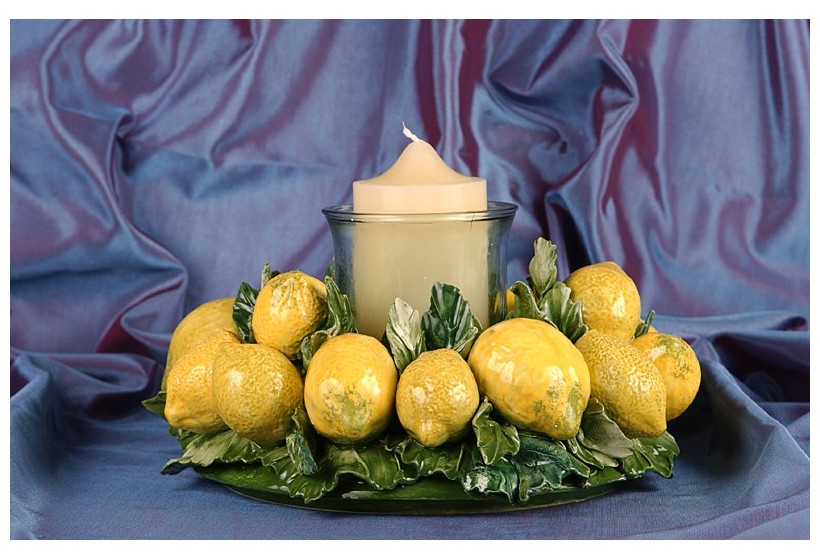 Centerpiece Round Candleholder Lemons