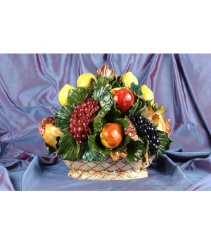 Cesto Ovale Uva e Frutta Assortita