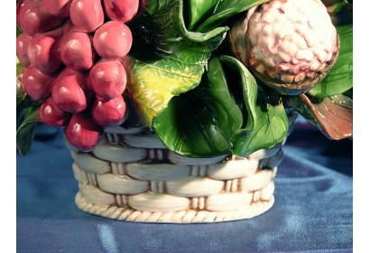 Round Basket Grapes and Pomegranate