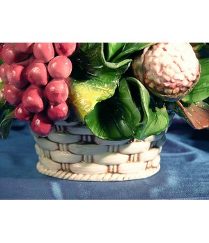 Round Basket Grapes and Pomegranate