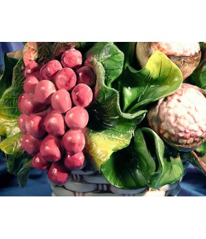 Round Basket Grapes and Pomegranate