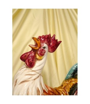 Rooster Decorated Patinated Open Beak