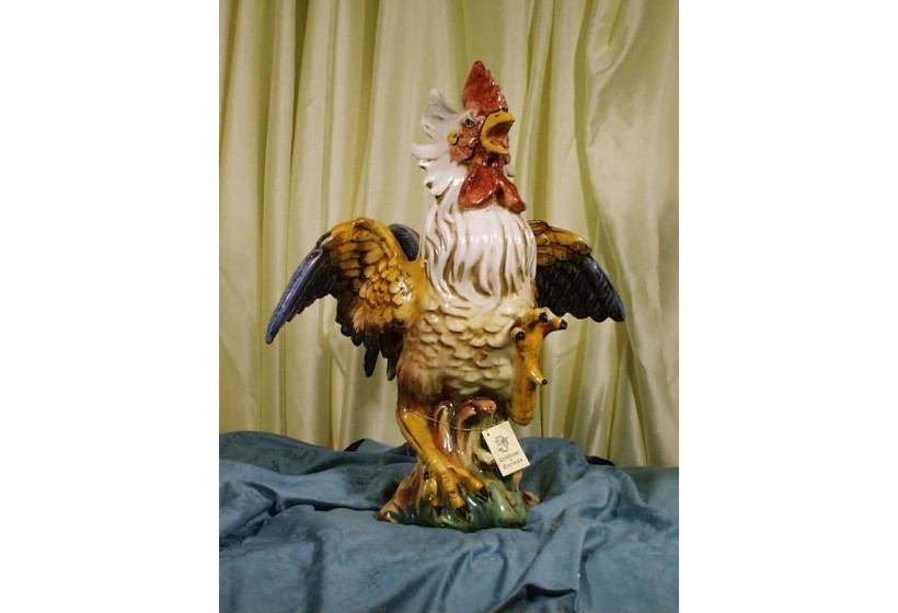 Fighter Rooster Decorated Patinated