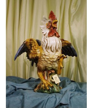 Fighter Rooster Decorated Patinated