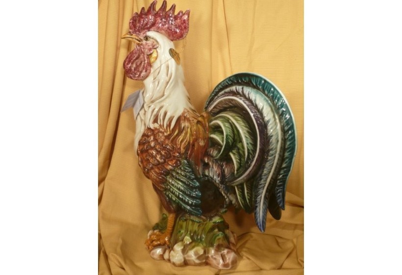 Big Rooster Decorated Patinated