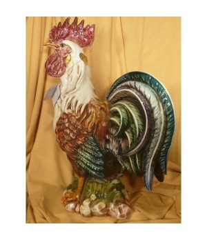 Big Rooster Decorated Patinated