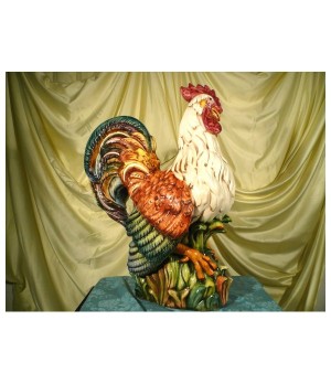 Gallo Gigante Decorato Patinato