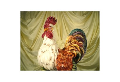 Gallo Gigante Decorato Patinato