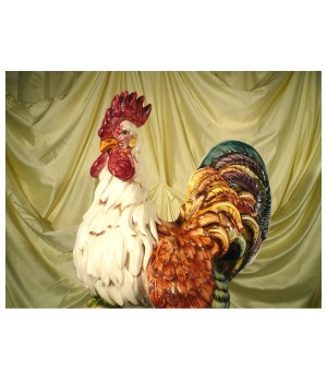 Gallo Gigante Decorato Patinato