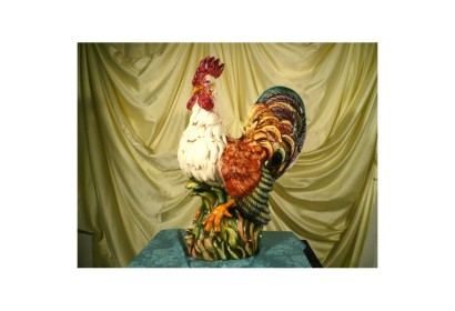 Gallo Gigante Decorato Patinato