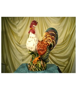 Gallo Gigante Decorato Patinato