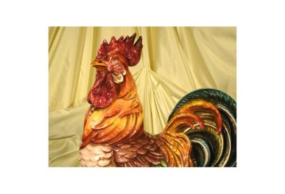 Rooster Decorated Patinated Large