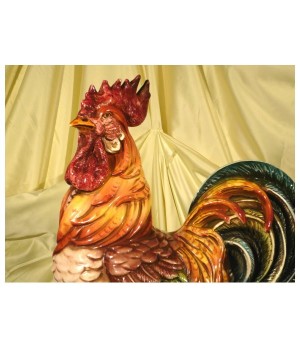 Rooster Decorated Patinated Large